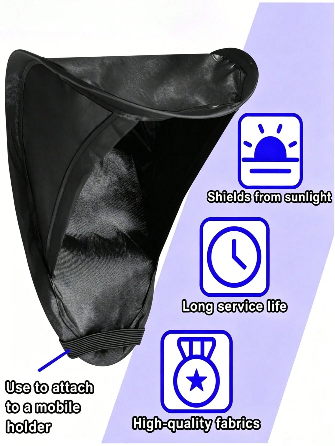 Car Phone Sunshade (Excluding Phone Holder), Vertical Dashboard Phone Sunshade, Phone Heat Insulation Cover, Foldable Anti-Glare Phone Sunshade Umbrella, Universal High-Elastic Frame Car Smartphone He