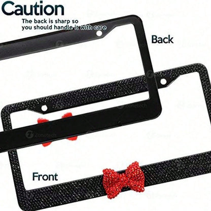 Car Rhinestone License Plate Frame, Bling License Plate Frame, Cute Car Accessories, Shiny Rhinestones Premium Licenses Plates Holder