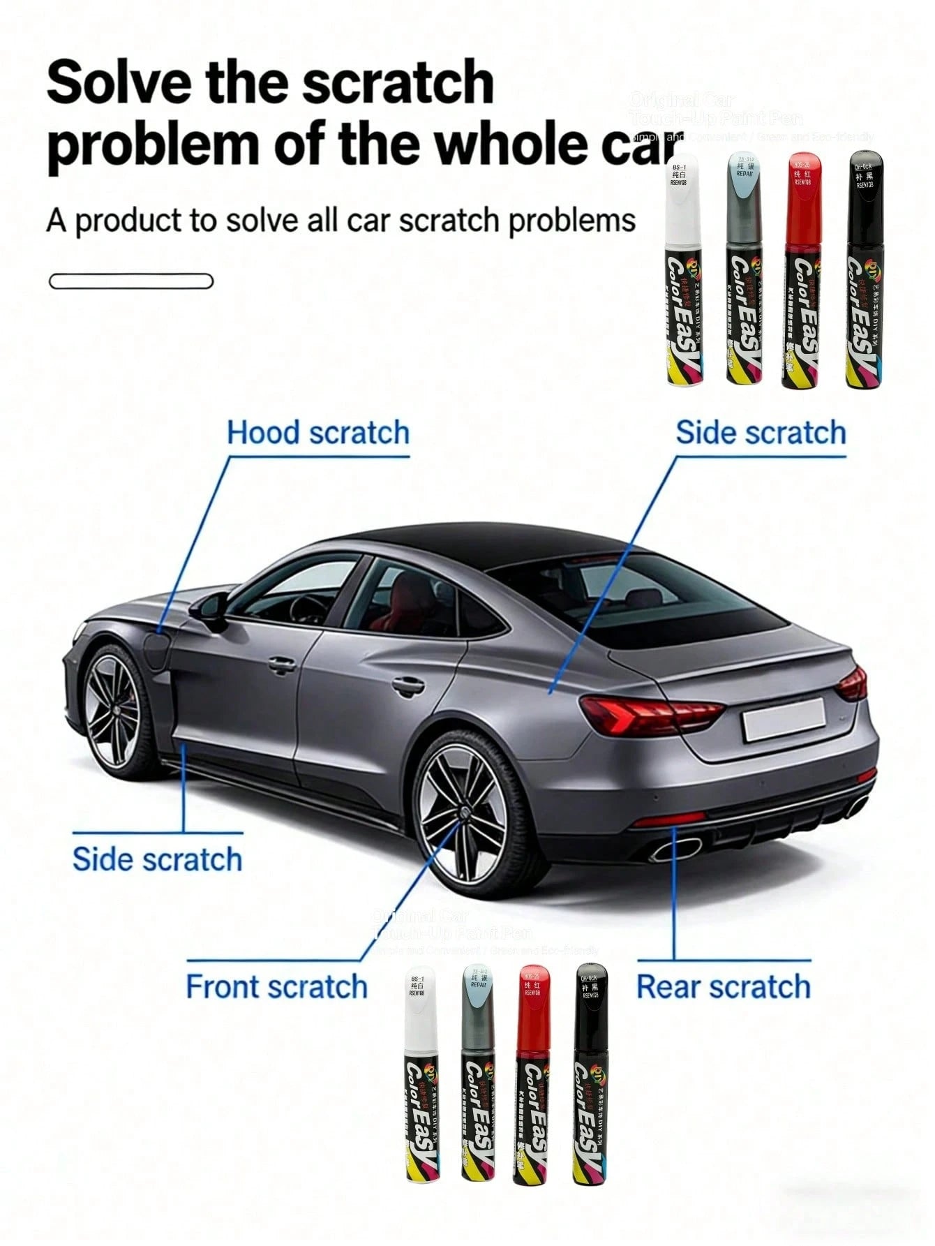 Car Scratch Repair Pen, Car Repair Paint, Repair Paint Fragments And Wear, Precise Drip Free Applicator, Color Matching Car Paint, Rust Prevention, Quick Drying Body Repair, Four Colors To Choose From