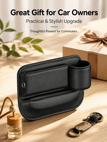 Car Seat Anti-Drop Storage Box, Premium Leather Center Console Organizer, Convenient Access For Phone/Keys, Universal Fit For Cars, SUVs, Trucks, Multi-Functional Essential Storage Box
