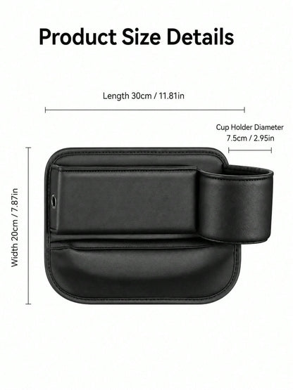 Car Seat Anti-Drop Storage Box, Premium Leather Center Console Organizer, Convenient Access For Phone/Keys, Universal Fit For Cars, SUVs, Trucks, Multi-Functional Essential Storage Box