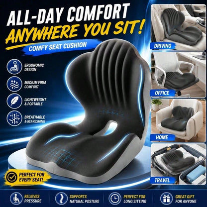 Car Seat Cushion For Office Chair, Soft Comfort Seat Pad For Driving & Daily Use, Medium Firm Feel, Portable Cushion For Home, Office & Travel
