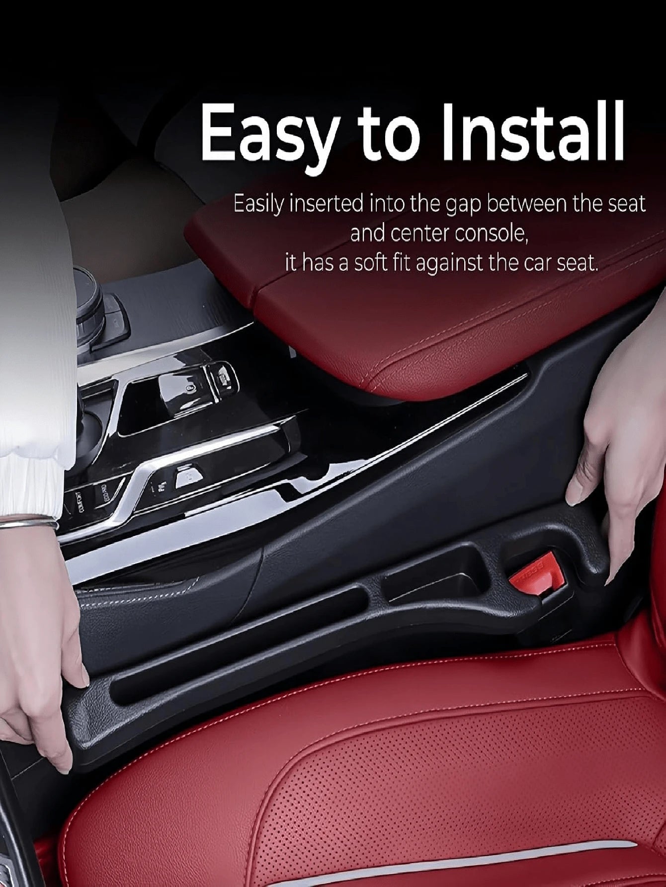 Car Seat Gap Filler Accessories, Designed For Vehicles With Seat Gaps, Includes 2 Storage Compartments, Universal Size, Prevents Items From Falling, Suitable For Seat Gaps Between 1.2 To 2.2 Inches, C