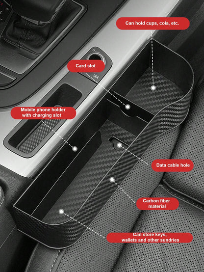 Car Seat Gap Storage Box- Large Capacity Design, Convenient Access, Prevents Items From Falling, Easy Installation, Suitable For Most Sedans, SUVs And Trucks- Perfect For Driver And Passenger Seats