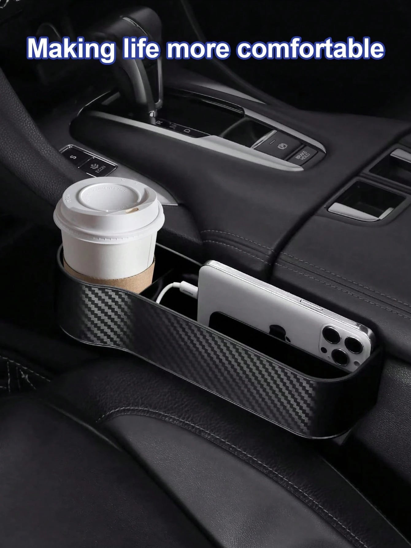 Car Seat Gap Storage Box- Large Capacity Design, Convenient Access, Prevents Items From Falling, Easy Installation, Suitable For Most Sedans, SUVs And Trucks- Perfect For Driver And Passenger Seats