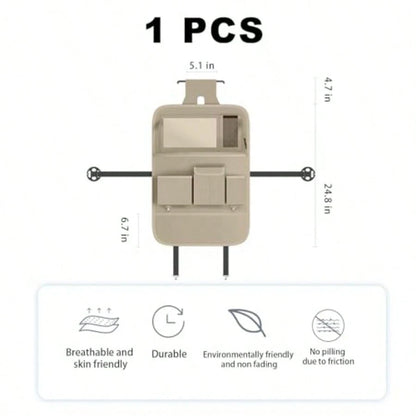 Car Seat Organizers, Multi-Functional Back Seat Protectors, Storage Pouches, And Tray Holders For Cars,,Seat Back And Rear Seats (Plain Beige, 1 Pcs)