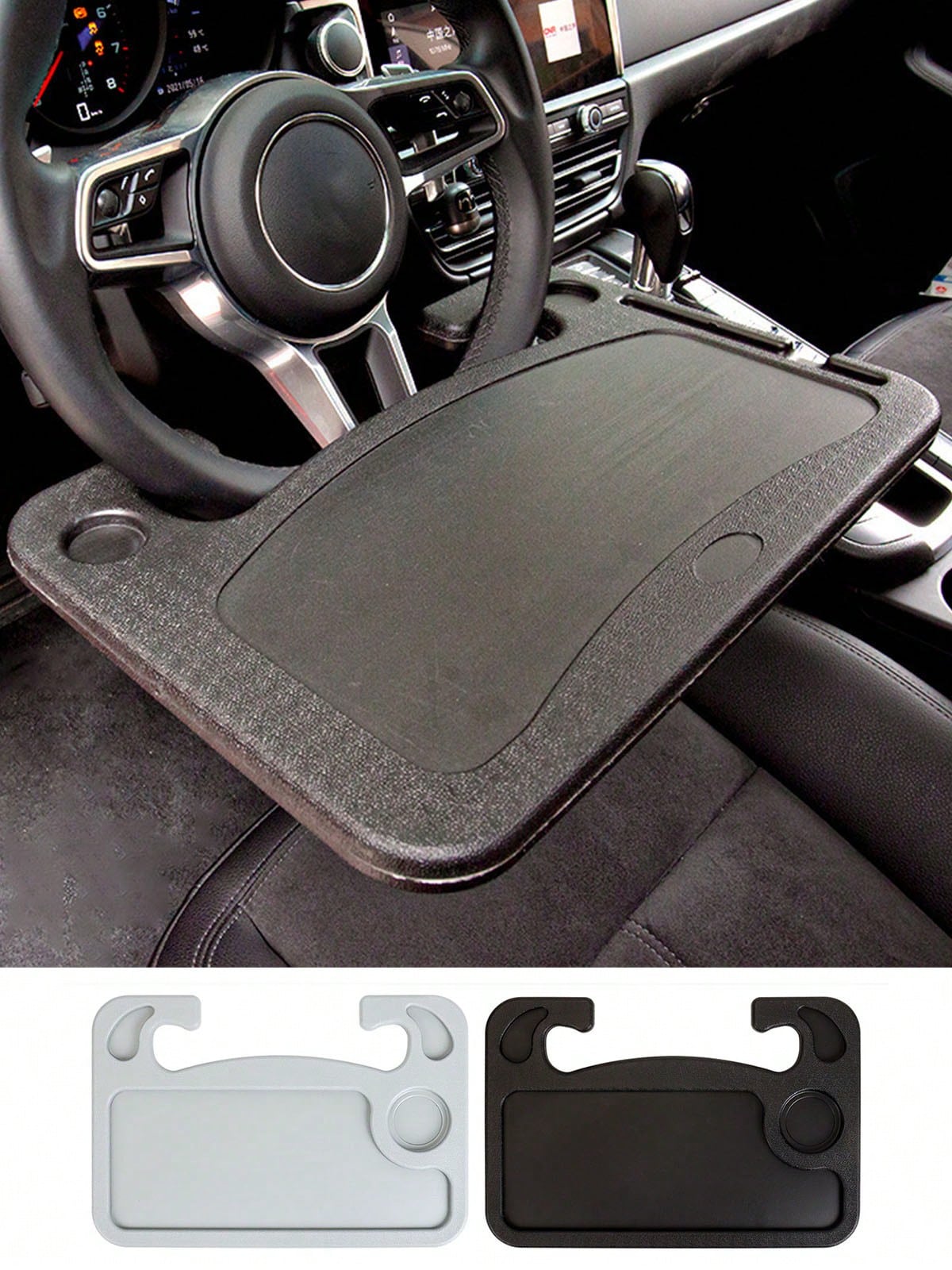 Car Steering Wheel Tray Desk Two Sided For Laptop Drink Food Work Table Holder