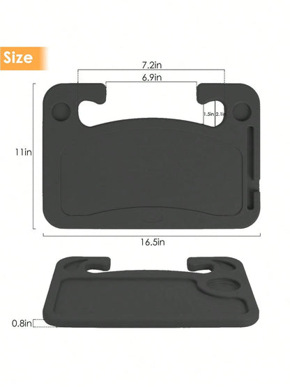 Car Steering Wheel Tray Desk Two Sided For Laptop Drink Food Work Table Holder