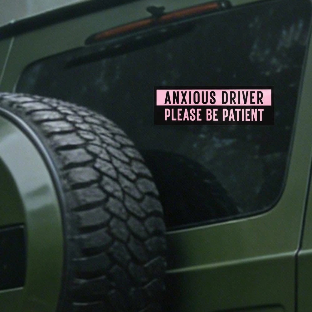 Car Stickers And Decals, Automotive Decals, Suitable For Rear Windshield, Fuel Tank Cap, And Car Doors, Anxious Driver Please Be Patient, Car Accessories Window Decals Vinyl