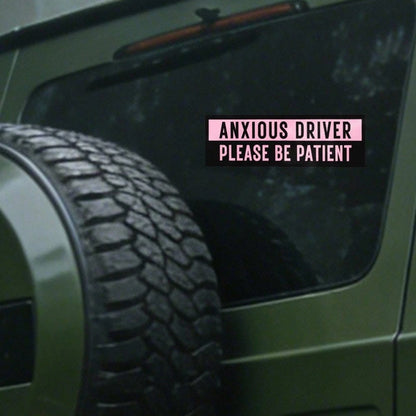Car Stickers And Decals, Automotive Decals, Suitable For Rear Windshield, Fuel Tank Cap, And Car Doors, Anxious Driver Please Be Patient, Car Accessories Window Decals Vinyl