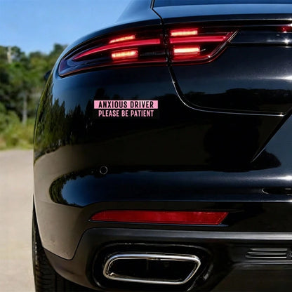 Car Stickers And Decals, Automotive Decals, Suitable For Rear Windshield, Fuel Tank Cap, And Car Doors, Anxious Driver Please Be Patient, Car Accessories Window Decals Vinyl