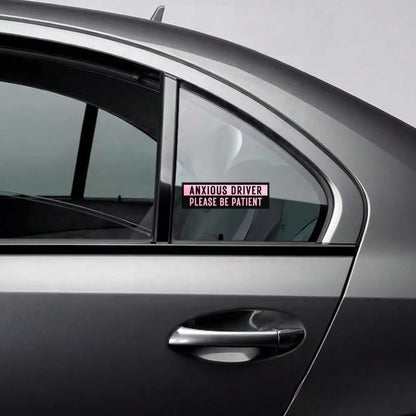 Car Stickers And Decals, Automotive Decals, Suitable For Rear Windshield, Fuel Tank Cap, And Car Doors, Anxious Driver Please Be Patient, Car Accessories Window Decals Vinyl