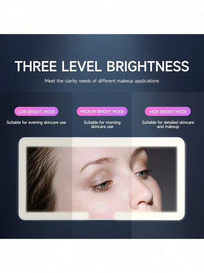 Car Sun Visor LED Vanity Mirror,Intelligent Touch LED Car Makeup Mirror- 3 Light Modes & 60 LEDs- Rechargeable & Dimmable Touch Control- Perfect For On-The-Go Makeup, Universal Car Interior Accesso
