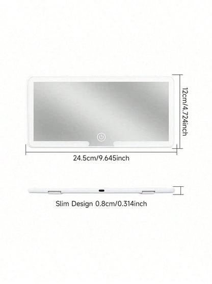 Car Sun Visor LED Vanity Mirror,Intelligent Touch LED Car Makeup Mirror- 3 Light Modes & 60 LEDs- Rechargeable & Dimmable Touch Control- Perfect For On-The-Go Makeup, Universal Car Interior Accesso