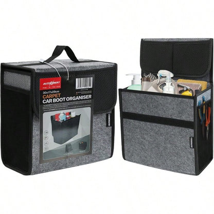 Car Trunk Organizer, Soft Felt Car Bag Organizer 12x7x12 Inch Folding, CRV RAV4 SUV/Truck/SedanGray
