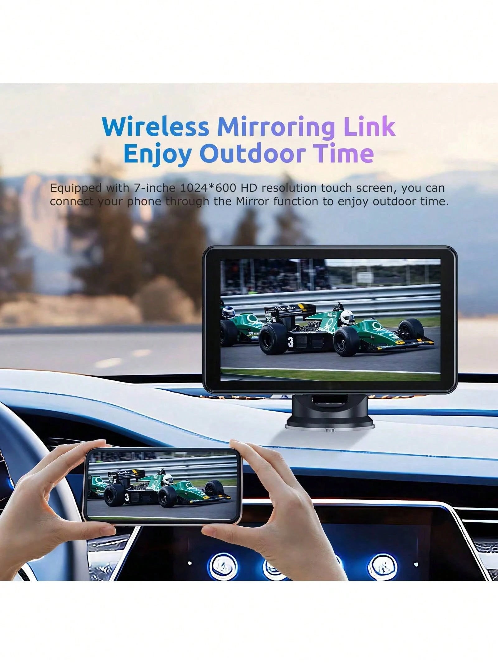 Carabc Universal 7 Inch Car Radio Wireless Carplay & Android Auto Multimedia WIFI Video Player Portable MP5 Player