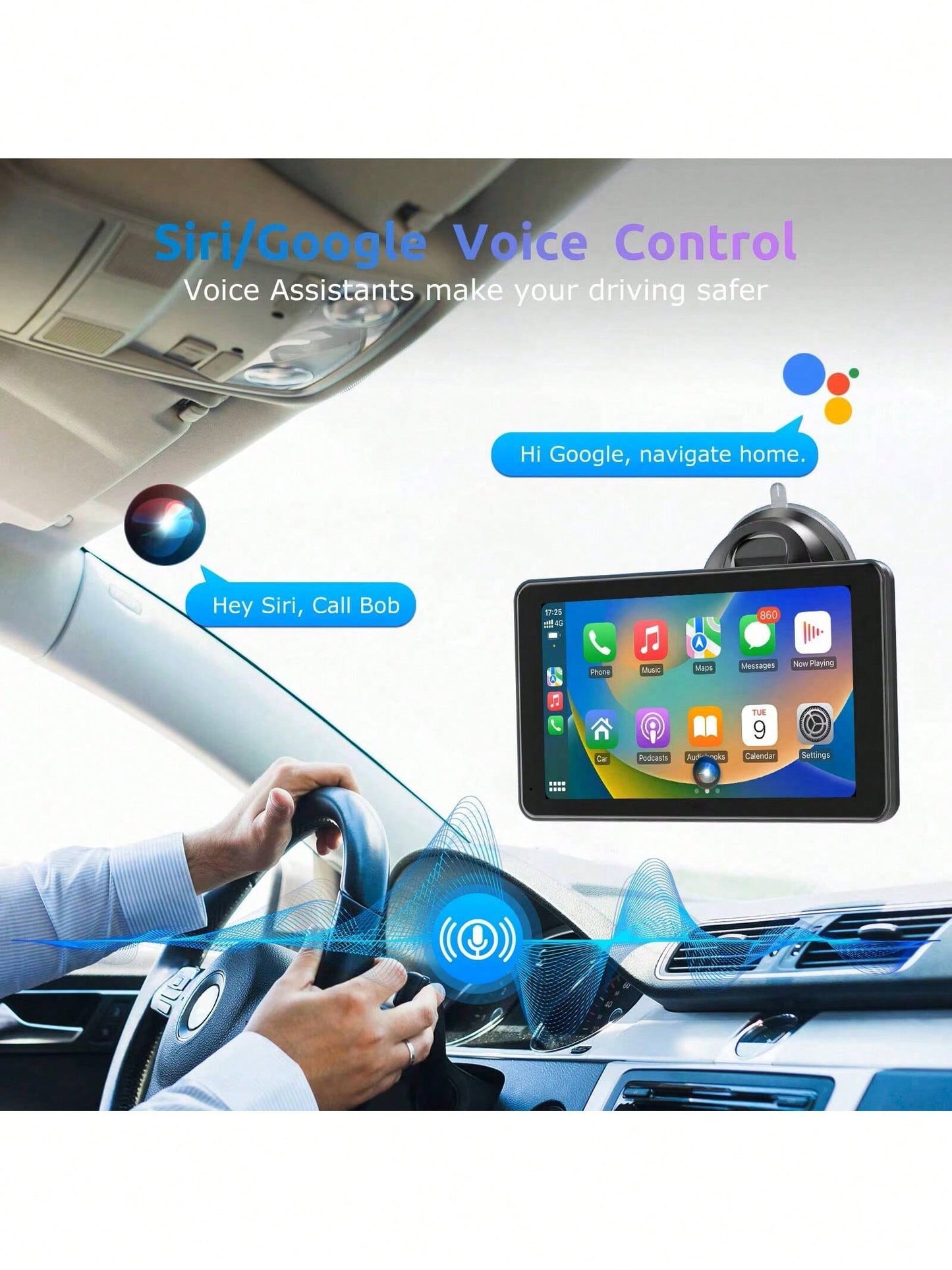 Carabc Universal 7 Inch Car Radio Wireless Carplay & Android Auto Multimedia WIFI Video Player Portable MP5 Player