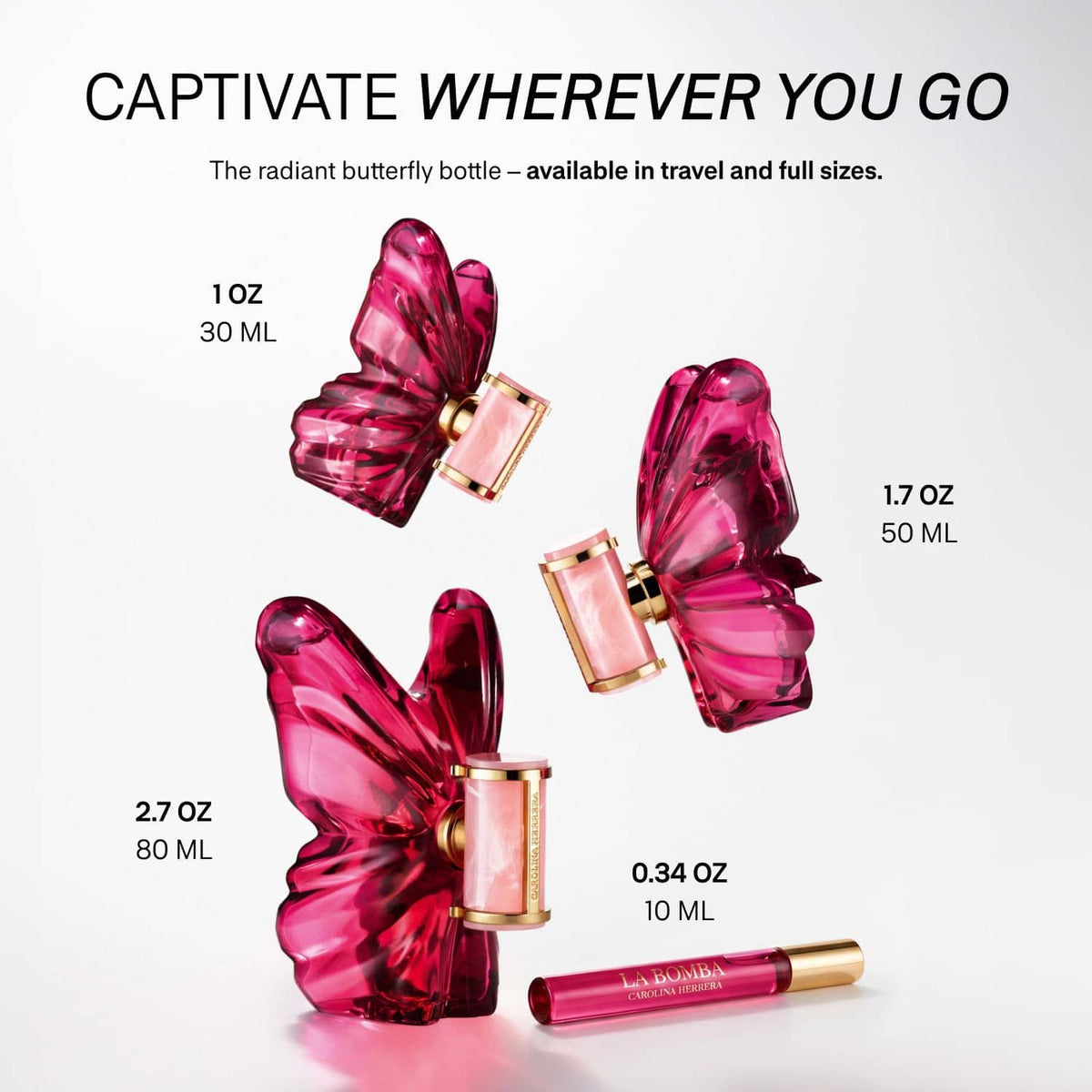 Carolina Herrera La Bomba Eau De Parfum 80ml, Dating, Daily Commuting, Afternoon Tea; The Butterfly Bottle Has A Very Ceremonial Shape. It Is The First Choice For Gifts On Valentine's Day, Birthday An