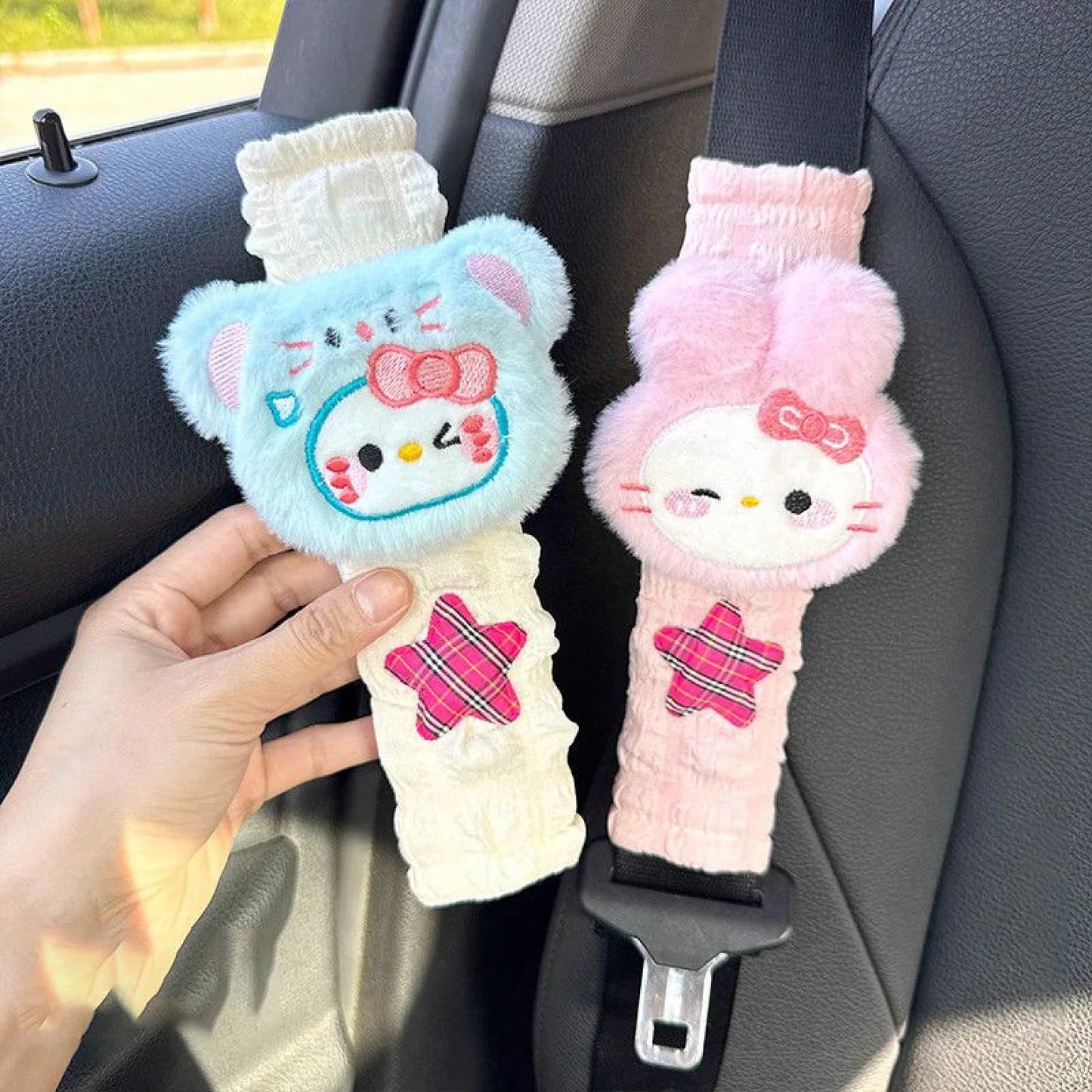 Cartoon Car Belt Shoulder Pad Cartoon Cute Car Interior Accessories Decor Universal Fit Auto Seatbelt Cover