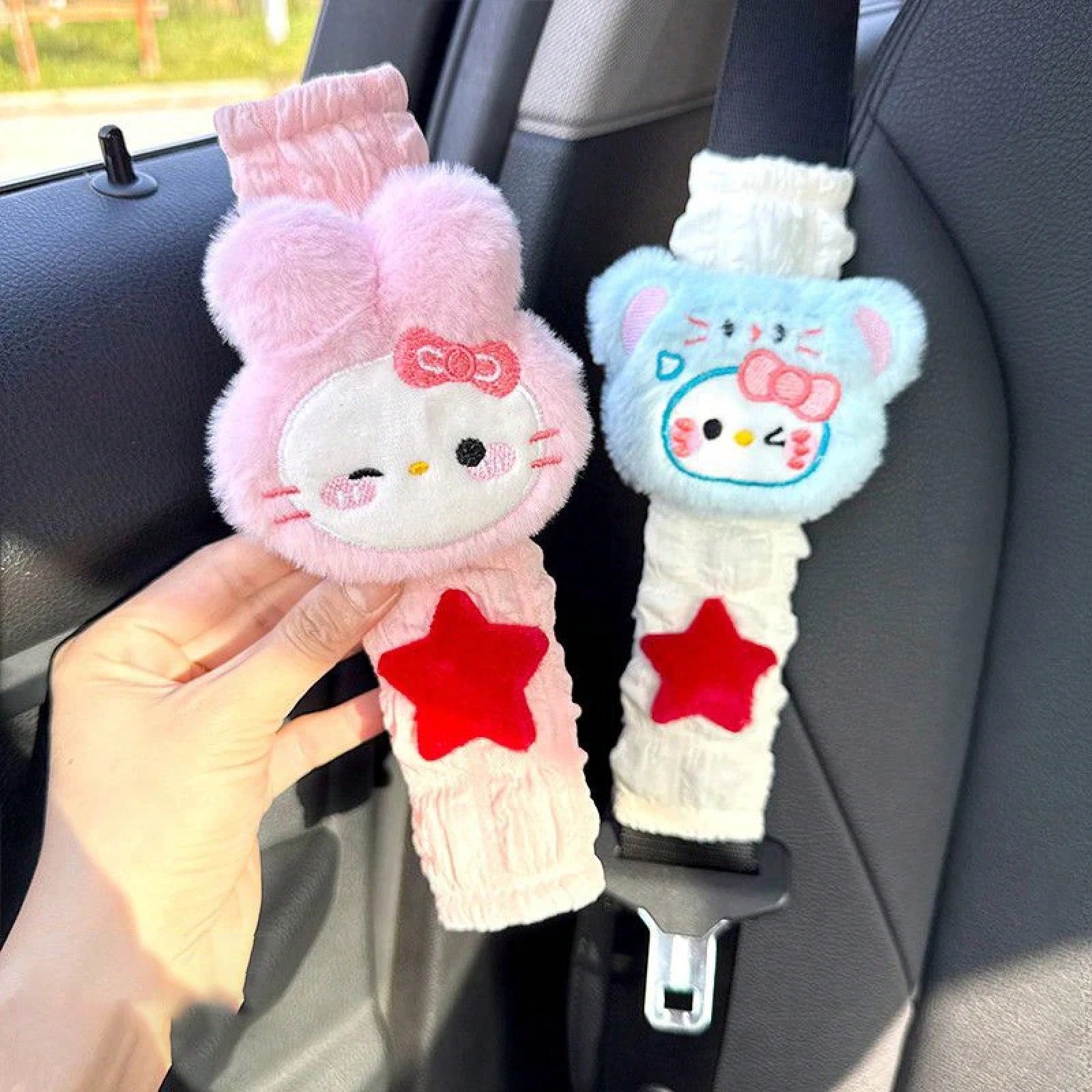 Cartoon Car Belt Shoulder Pad Cartoon Cute Car Interior Accessories Decor Universal Fit Auto Seatbelt Cover