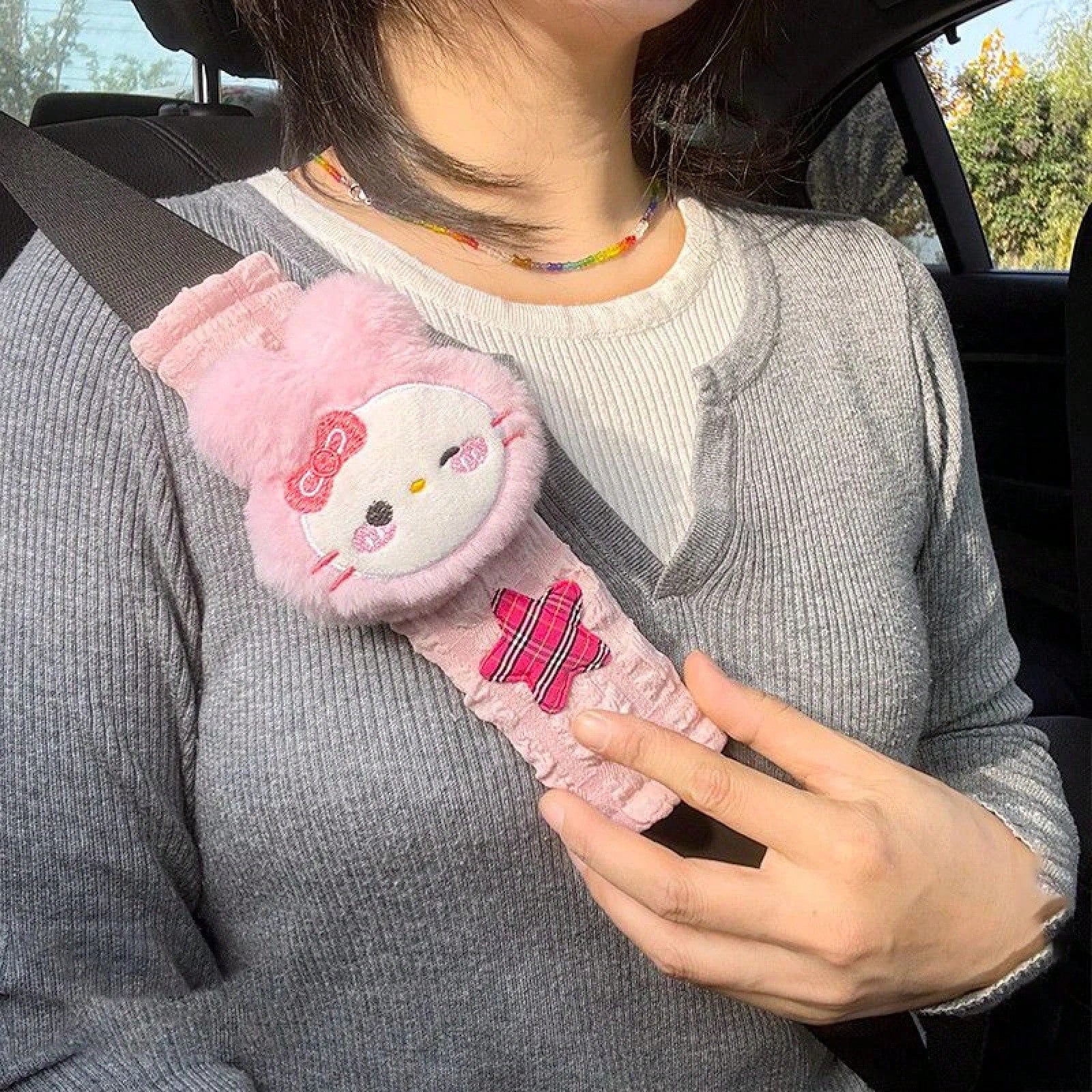 Cartoon Car Belt Shoulder Pad Cartoon Cute Car Interior Accessories Decor Universal Fit Auto Seatbelt Cover