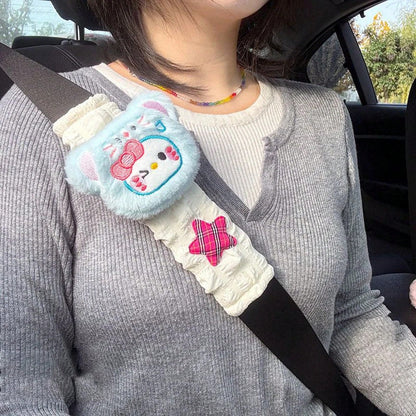 Cartoon Car Belt Shoulder Pad Cartoon Cute Car Interior Accessories Decor Universal Fit Auto Seatbelt Cover