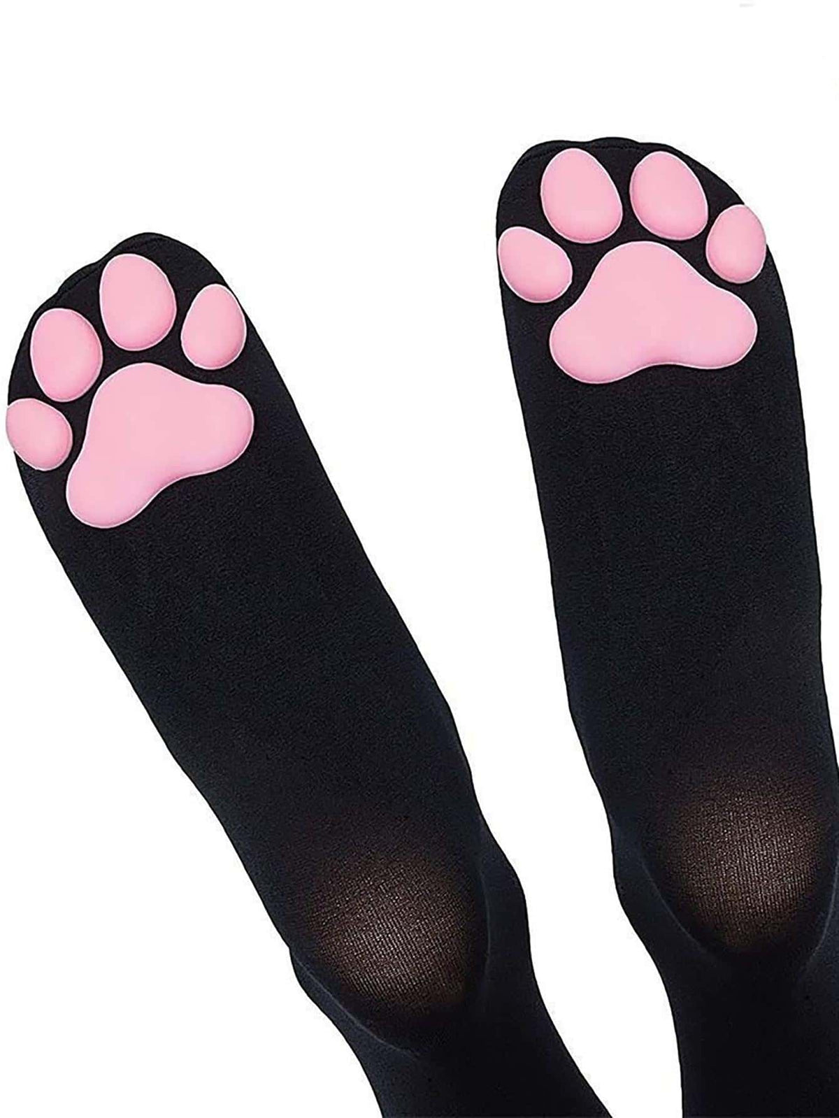 Cartoon Paw Design Over Knee Socks, Cozy