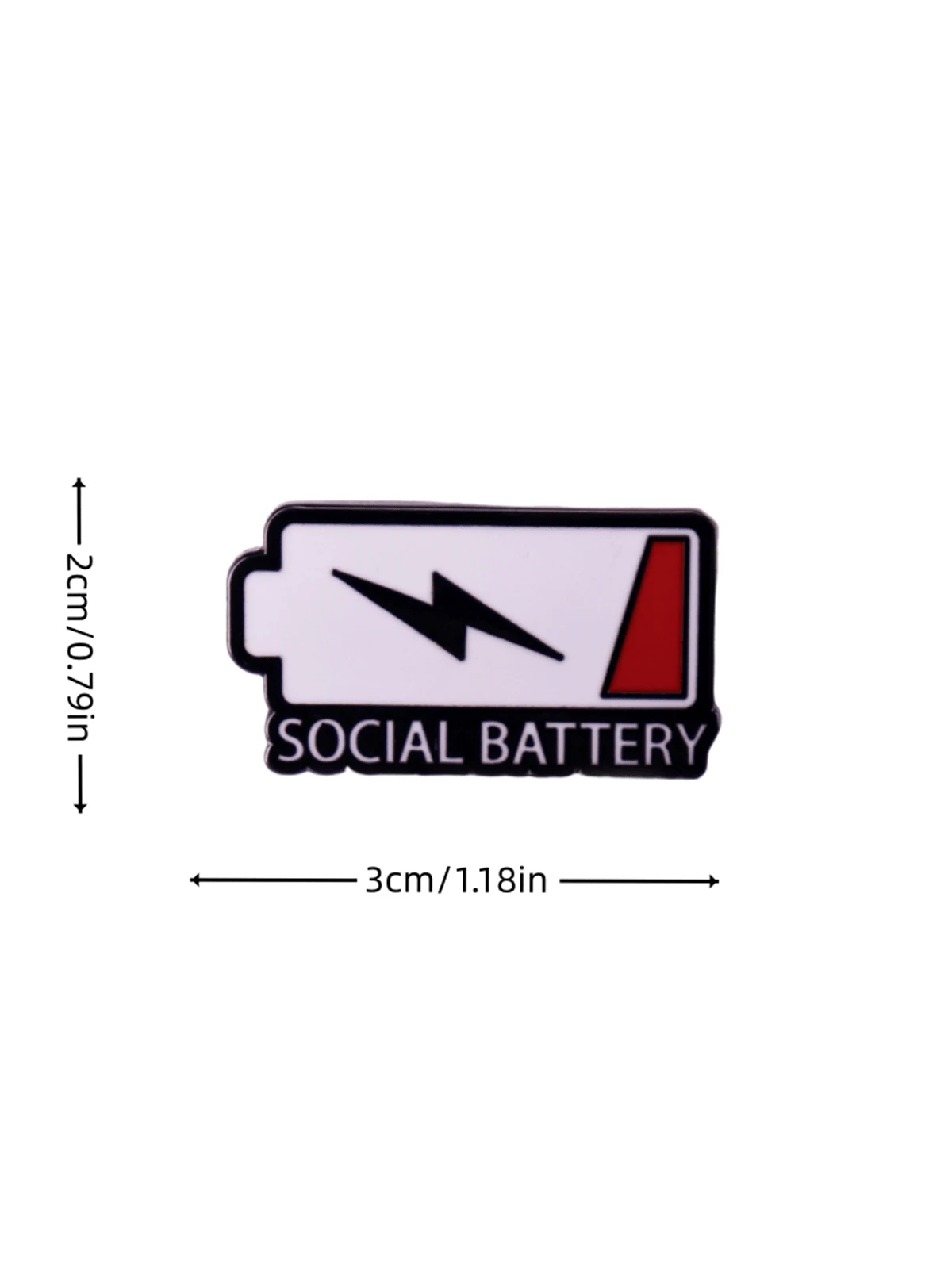 Cartoon Punk Battery Enamel Pin SOCIAL BATTERY Custom Decorative Brooches Ornaments Lapel Bag Badges Jewelry Gifts Pin Pin For Clothes Bag Charm School Kpop Backpack Teacher Supplies Bag Charms Cute O