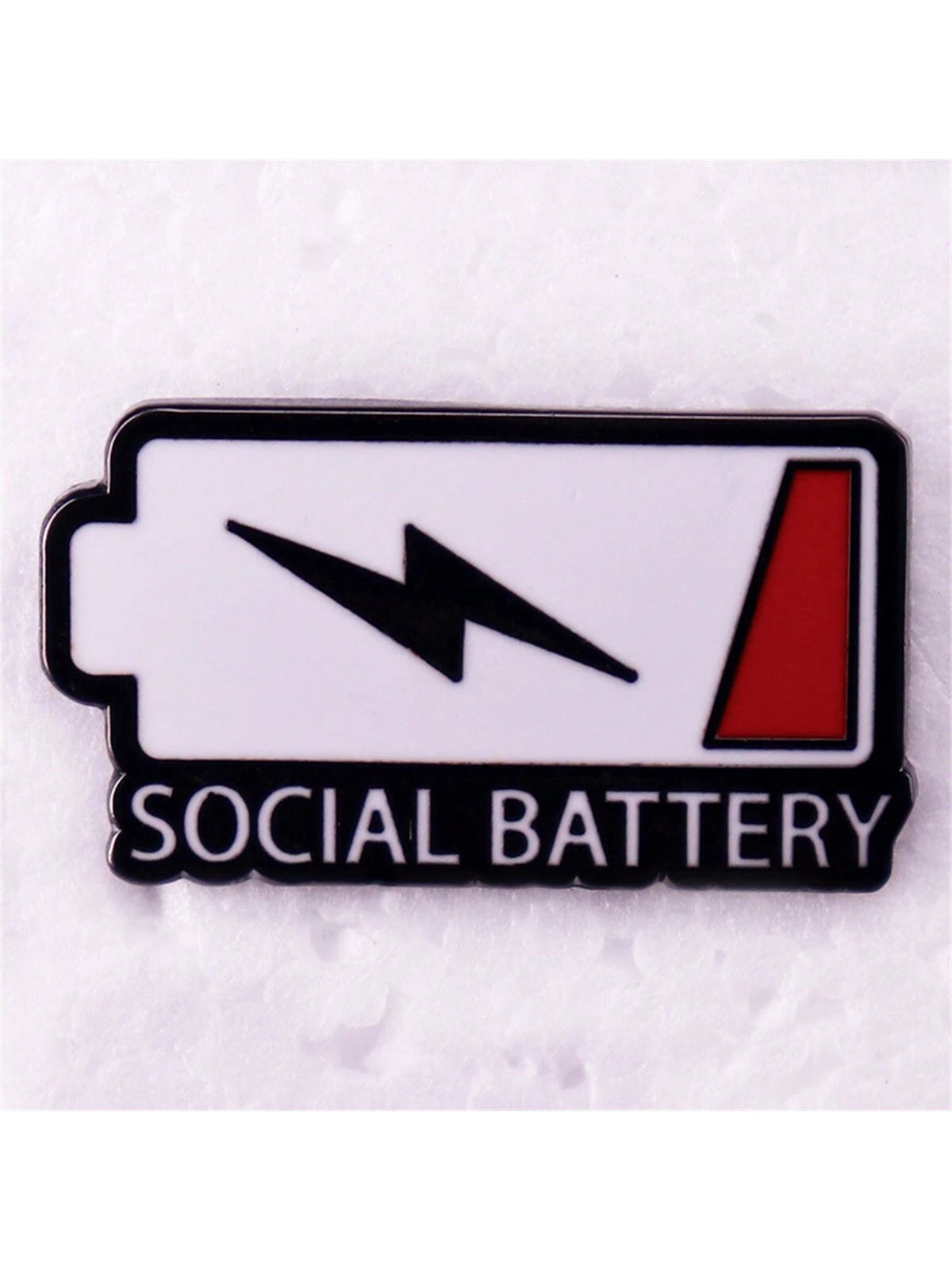 Cartoon Punk Battery Enamel Pin SOCIAL BATTERY Custom Decorative Brooches Ornaments Lapel Bag Badges Jewelry Gifts Pin Pin For Clothes Bag Charm School Kpop Backpack Teacher Supplies Bag Charms Cute O