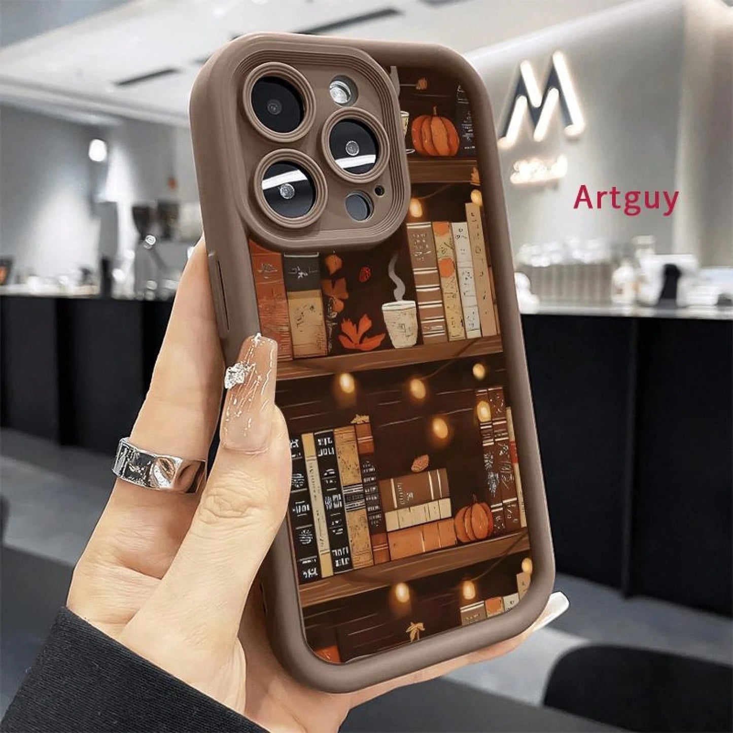 Case For 17 Air 16 Pro Max 15 Plus 16E 14 13 12 11 Mini XS XR Autumn Book Nook Advanced Fashion Gift Drop Protection Shockproof Soft Silicone Smartphone Cover,Suitable For 17 Air