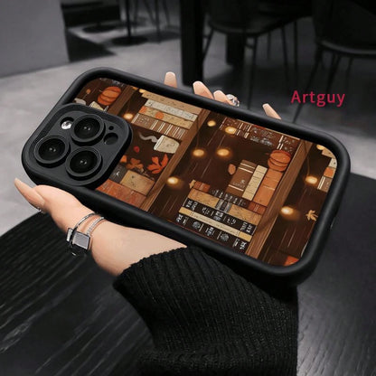 Case For 17 Air 16 Pro Max 15 Plus 16E 14 13 12 11 Mini XS XR Autumn Book Nook Advanced Fashion Gift Drop Protection Shockproof Soft Silicone Smartphone Cover,Suitable For 17 Air