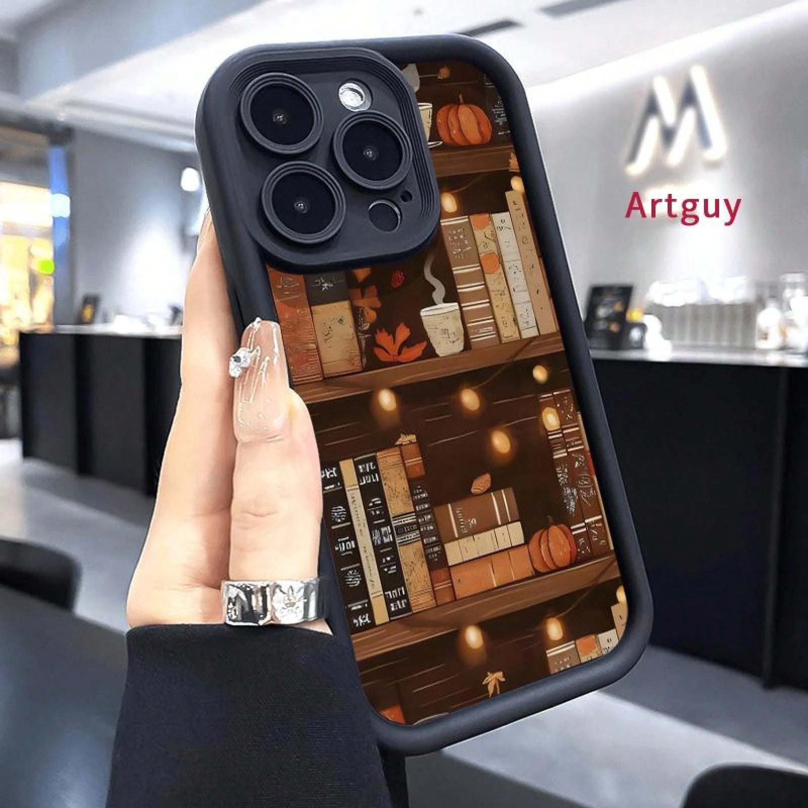 Case For 17 Air 16 Pro Max 15 Plus 16E 14 13 12 11 Mini XS XR Autumn Book Nook Advanced Fashion Gift Drop Protection Shockproof Soft Silicone Smartphone Cover,Suitable For 17 Air
