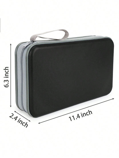 CD DVD Disc Organizer Storage Case 96 Capacity Hard Shell CD Holder Clear Pockets For Easy Viewing Side Loop Portable Dustproof For Car Home Office Travel