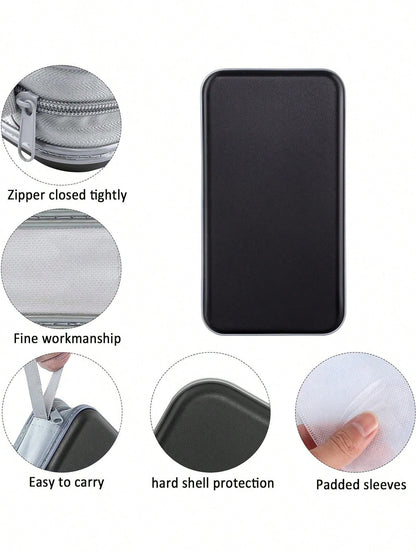 CD DVD Disc Organizer Storage Case 96 Capacity Hard Shell CD Holder Clear Pockets For Easy Viewing Side Loop Portable Dustproof For Car Home Office Travel