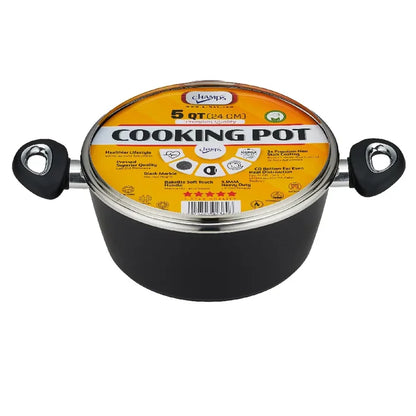 Wholesale Champs Black Pot with Glass Lid 5 qt - Mexmax INC