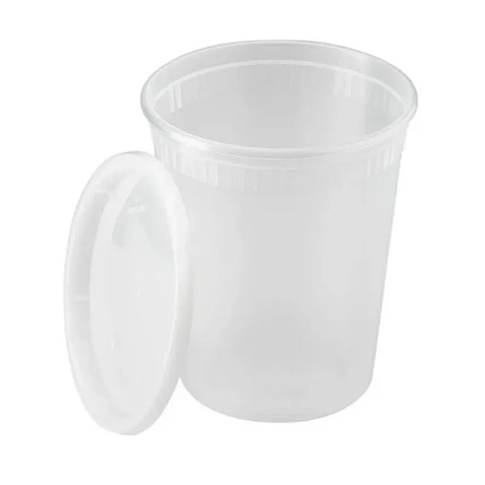 Champs Clear Heavy Duty Deli Cont.& Lid Combo Microwavable 250 Sets - 32 oz