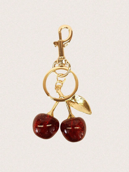 Cherry Pendant, New Arrival Big Cherry Shaped Crystal Pendant, Keychain Pendant,Glitter Cherry Charm Keychain With Clip For Bag, Sparkling Resin