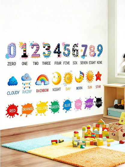 Children's Room & Kindergarten English Alphabet Wall Stickers, Educational Decorative Wall Decals