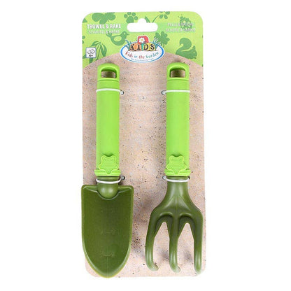 Children's Set of 2 Garden Tools, Plastic, Dark Green