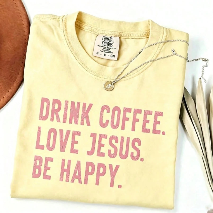 Christian Shirt, Jesus And Coffee Shirt, Minimalist Jesus Apparel, Coffee Lover Tshirt, Going Out Outfits
