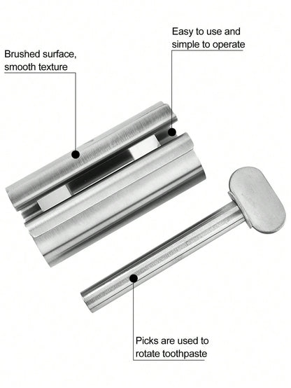 Cirelle 1pc 304 Stainless Steel Toothpaste Squeezer, Manual Squeegee For Toothpaste, Household Slouchy Person's Squeezer, Ointment Squeezer, Bathroom Tool Home Bathroom Decor Summer