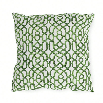 CKnight [Room Decor Pillow]Chinoiserie OUTDOOR Pillow Grandmillennial Patio Decor Green Trellis Garden Pillows Balcony Modern Swimming Pool Lumbar Designer