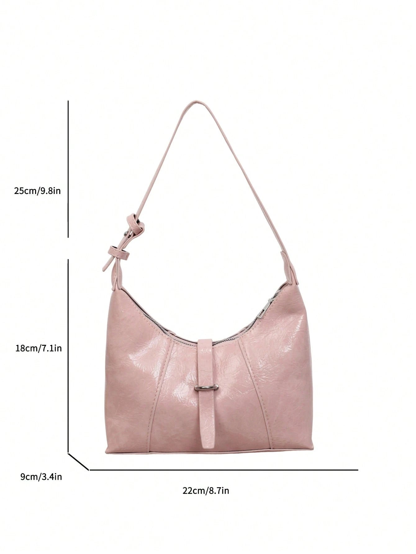 Classic Versatile Lacquered Solid Color Buckle Practical Texture Women's Shoulder Bag, Suitable For Shopping, Wallet, Young Women, College Students, Newcomers, White-Collar Workers. They Are Perfect F