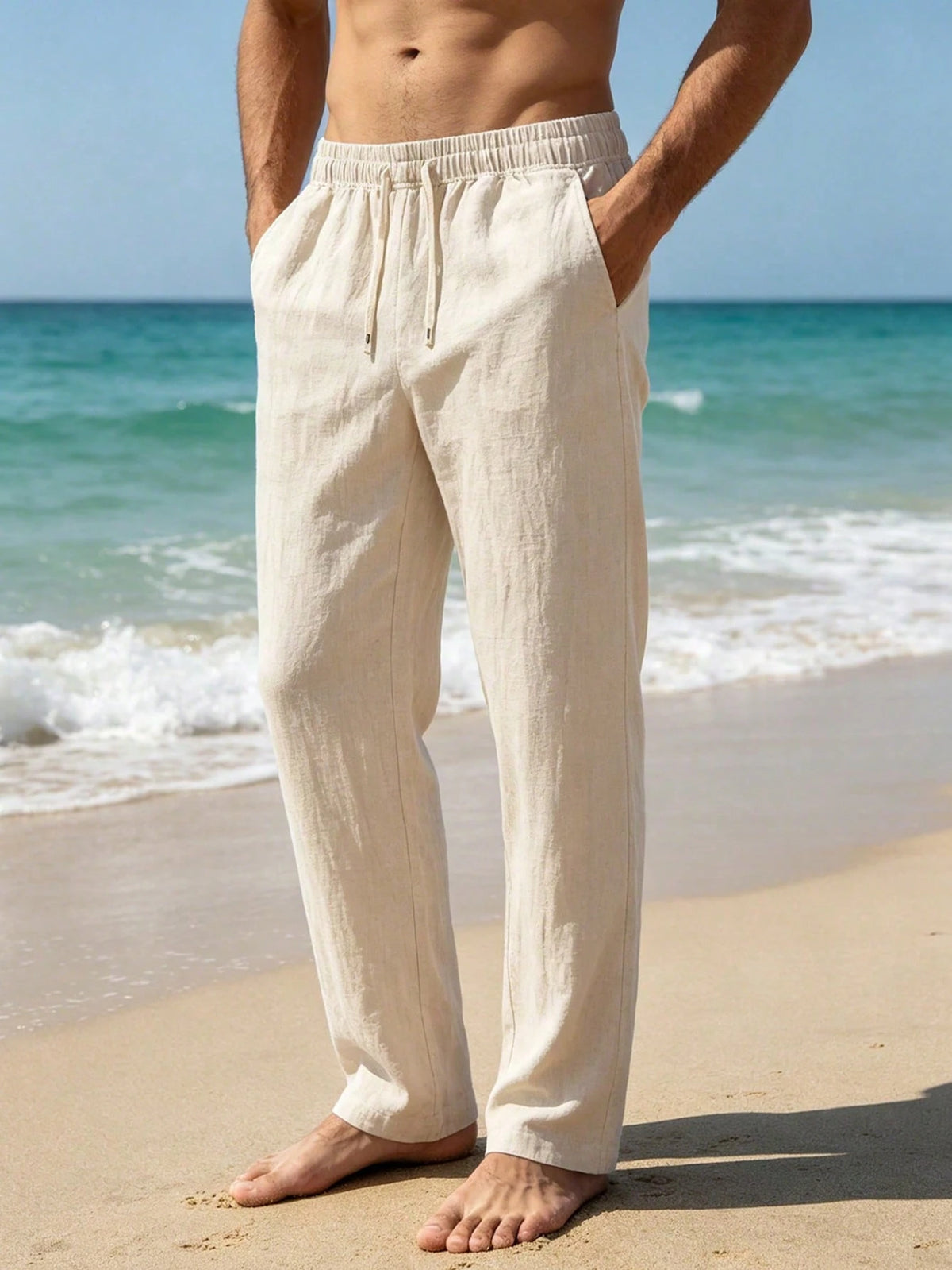 CleanFit Men's Textured Casual Pants, Straight Leg Wide Leg Trousers, Elastic Waist, Leg Slimming & Flattering, Drapey Wrinkle-Resistant Sports, Smart Casual, Athleisure