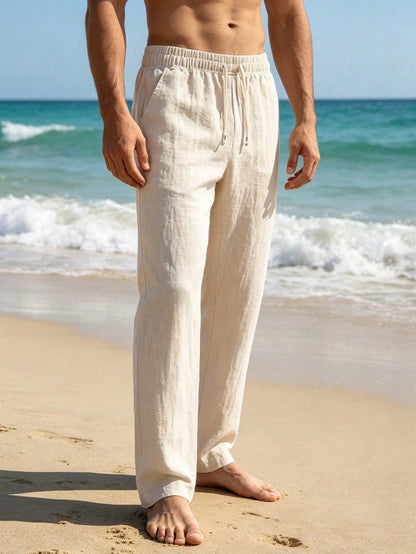 CleanFit Men's Textured Casual Pants, Straight Leg Wide Leg Trousers, Elastic Waist, Leg Slimming & Flattering, Drapey Wrinkle-Resistant Sports, Smart Casual, Athleisure