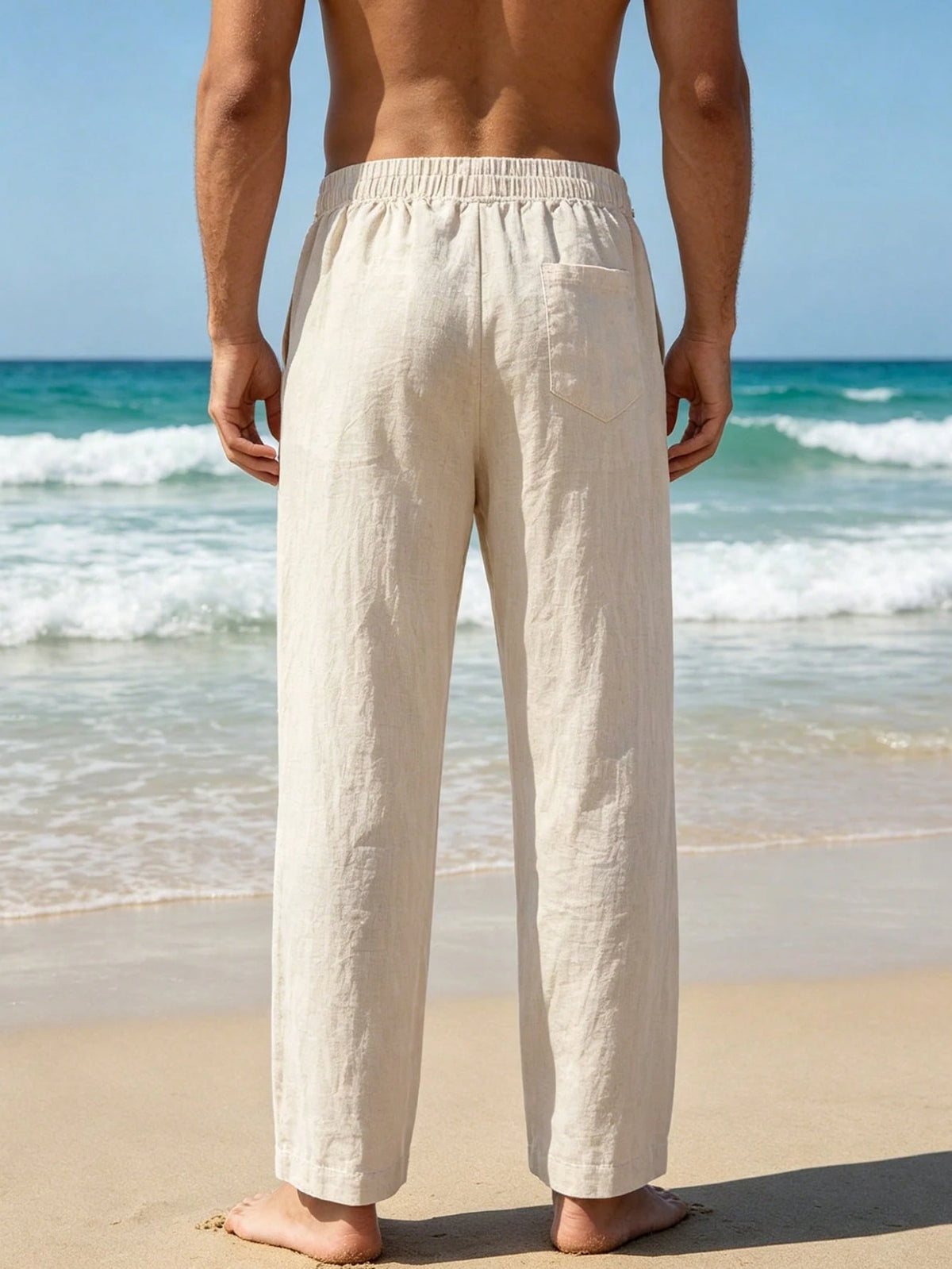 CleanFit Men's Textured Casual Pants, Straight Leg Wide Leg Trousers, Elastic Waist, Leg Slimming & Flattering, Drapey Wrinkle-Resistant Sports, Smart Casual, Athleisure