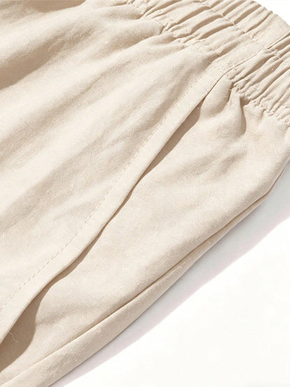 CleanFit Men's Textured Casual Pants, Straight Leg Wide Leg Trousers, Elastic Waist, Leg Slimming & Flattering, Drapey Wrinkle-Resistant Sports, Smart Casual, Athleisure