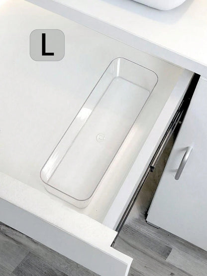 Clear Acrylic Drawer Organizer Set, 4 Sizes Trays, Multi-Purpose, Suitable For Storing Cosmetics, Pens, Small Items, Applicable To Bathroom, Vanity, Office Drawers,Bedroom Room Decor,Back To School