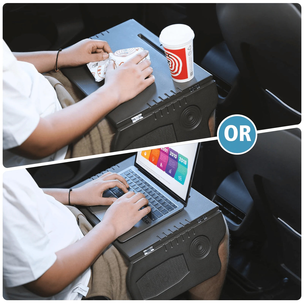 CN. 1 Pc Car Desk Steering Wheel Tray, Foldable Car Table Tray, Car Desk For Laptop, Steering Wheel Desk For Eating And Traveling, Upgraded Design