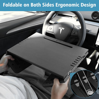 CN. 1 Pc Car Desk Steering Wheel Tray, Foldable Car Table Tray, Car Desk For Laptop, Steering Wheel Desk For Eating And Traveling, Upgraded Design